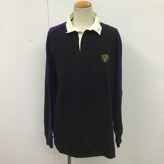 ポロバイラルフローレン Polo by RALPH LAUREN ポロシャツ 長袖 XL 無地 黒 / ブラック / X 紫 / パープル /  メンズ USED 古着 中古 10081280