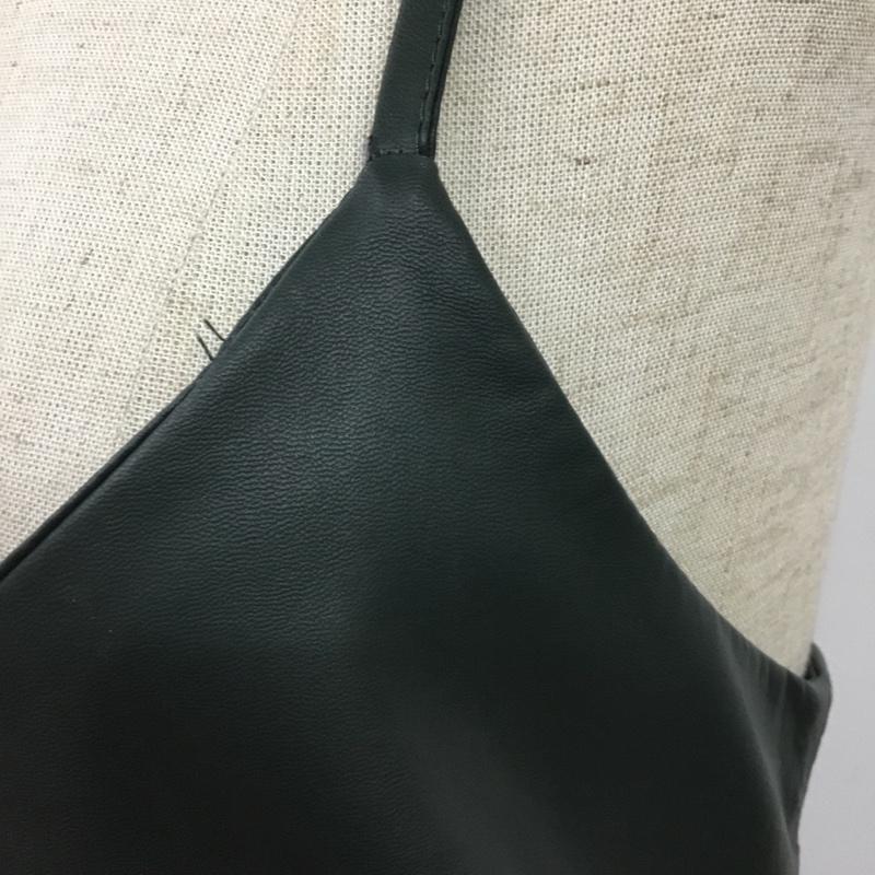 ザラ ZARA ワンピース ひざ丈スカート 2207 133 501 スリット キャミソールワンピ L 無地 緑 / グリーン /  レディース USED 古着 中古 10081682