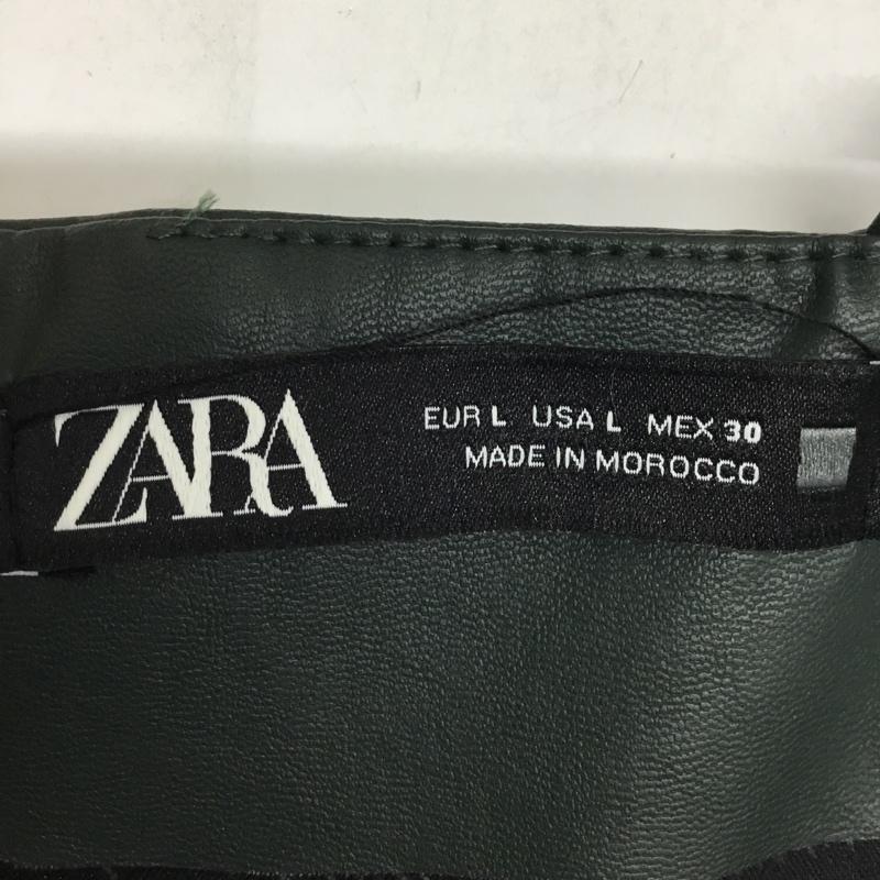 ザラ ZARA ワンピース ひざ丈スカート 2207 133 501 スリット キャミソールワンピ L 無地 緑 / グリーン /  レディース USED 古着 中古 10081682