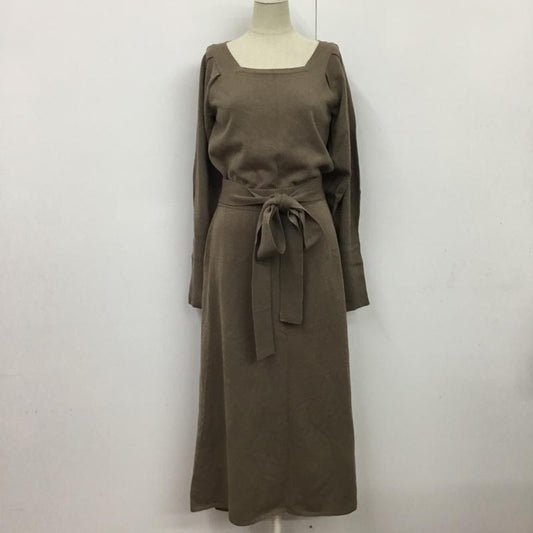 アズールバイマウジー AZUL BY MOUSSY ワンピース ロングスカート 250EAC73-509I SQUARE NECK KNIT ONEPIECE S 無地 ベージュ / ベージュ /  レディース USED 古着 中古 10081873
