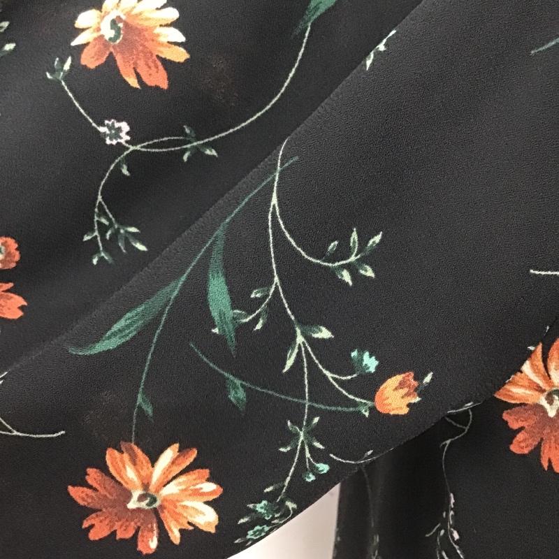 ヘザー Heather カットソー 半袖 HE065258TO FREE 花柄 黒 / ブラック /  レディース USED 古着 中古 10081920