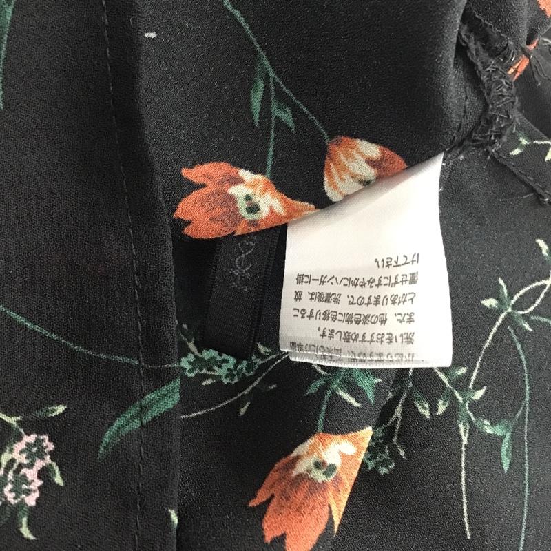 ヘザー Heather カットソー 半袖 HE065258TO FREE 花柄 黒 / ブラック /  レディース USED 古着 中古 10081920