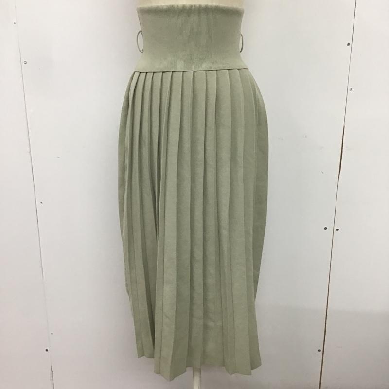 ナイスクラップ NICE CLAUP スカート ロングスカート プリーツ 無地 薄緑 / ライトグリーン /  レディース USED 古着 中古 10082054