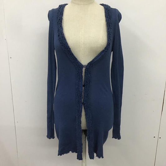 バーバリーブルーレーベル BURBERRY BLUE LABEL カーディガン 長袖 E1N18-170-25 Vネック 38 無地 青 / ブルー /  レディース USED 古着 中古 10082078