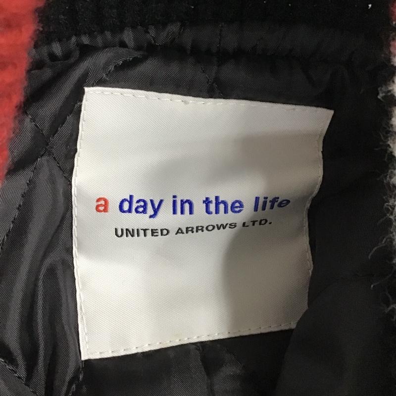 アデイインザライフ ユナイテッドアローズ A day in the life UNITED ARROWS ジャケット、上着 ジャンパー、ブルゾン 6225-699-0404 レザースリーブ S 無地 黒 / ブラック / X 白 / ホワイト / X 赤 / レッド /  メンズ USED 古着 中古 10082144