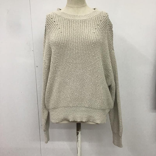 オペークドットクリップ OPAQUE.CLIP ニット、セーター 長袖 637-13034 ノットヤーン クルーネックデザインニット M 無地 灰 / グレー /  レディース USED 古着 中古 10082155