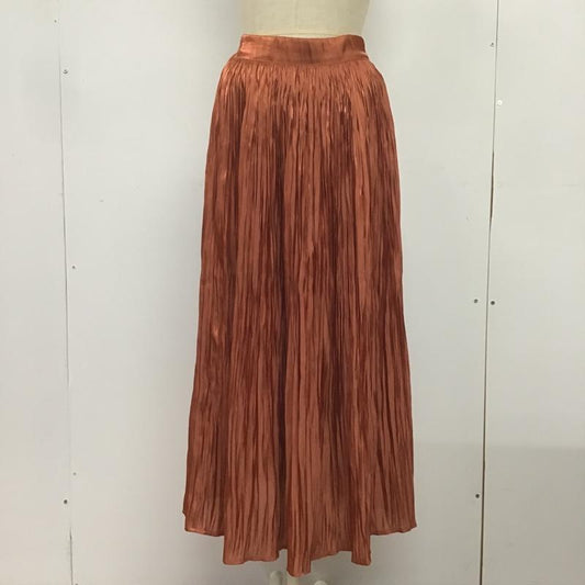アイテムズ アーバンリサーチ ITEMS URBAN RESEARCH スカート ロングスカート IT15-25B003 シャイニープリーツスカート FREE 無地 橙 / オレンジ /  レディース USED 古着 中古 10082176