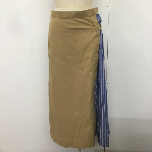 フリークスストア FREAK'S STORE スカート ロングスカート FOL19SS029 FREE 無地 X ストライプ ベージュ / ベージュ / X 青 / ブルー /  レディース USED 古着 中古 10082194