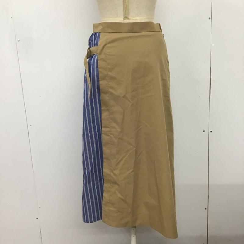 フリークスストア FREAK'S STORE スカート ロングスカート FOL19SS029 FREE 無地 X ストライプ ベージュ / ベージュ / X 青 / ブルー /  レディース USED 古着 中古 10082194