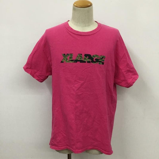エクストララージ XLARGE Tシャツ 半袖 L ロゴ、文字 桃 / ピンク /  メンズ USED 古着 中古 10082211