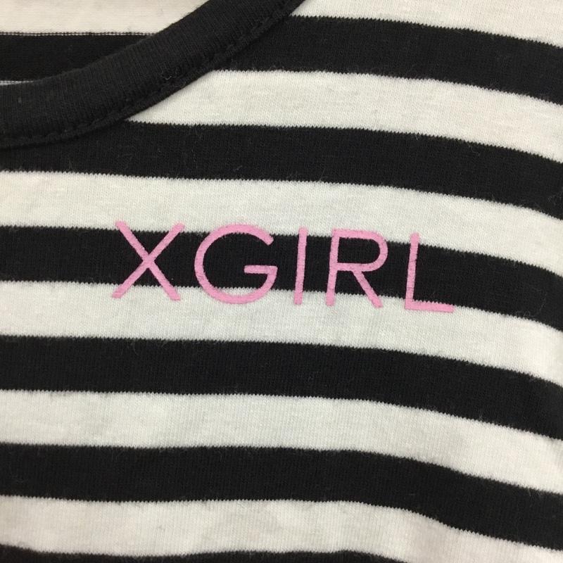 エックスガール X-girl ワンピース ミニスカート 14153906 キッズ 90cm 2T first stage ボーダー 90cm ロゴ、文字 黒 / ブラック / X 白 / ホワイト /  ガールズ USED 古着 中古 10082387