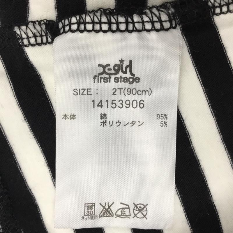 エックスガール X-girl ワンピース ミニスカート 14153906 キッズ 90cm 2T first stage ボーダー 90cm ロゴ、文字 黒 / ブラック / X 白 / ホワイト /  ガールズ USED 古着 中古 10082387