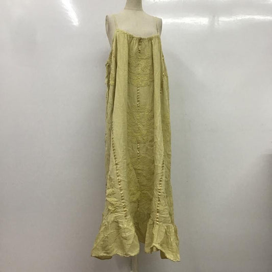 ザラ ZARA ワンピース ロングスカート M 無地 黄 / イエロー /  レディース USED 古着 中古 10082398