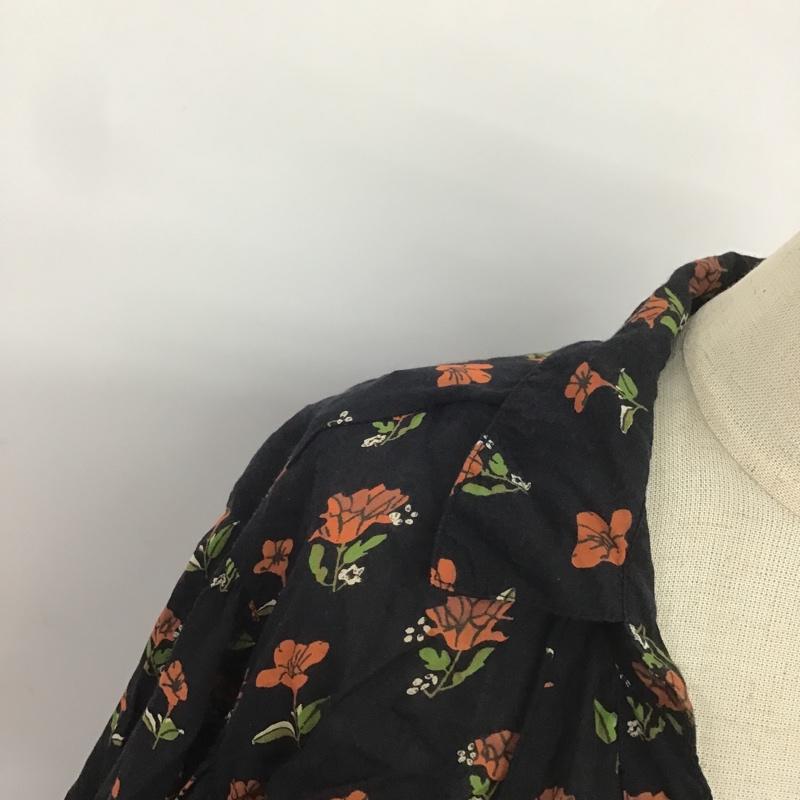 ザラウーマン ZARA WOMAN ワンピース ひざ丈スカート 2903 040 800 サイドスリット S 花柄 黒 / ブラック /  レディース USED 古着 中古 10082429