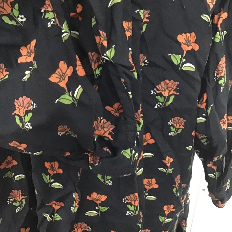 ザラウーマン ZARA WOMAN ワンピース ひざ丈スカート 2903 040 800 サイドスリット S 花柄 黒 / ブラック /  レディース USED 古着 中古 10082429