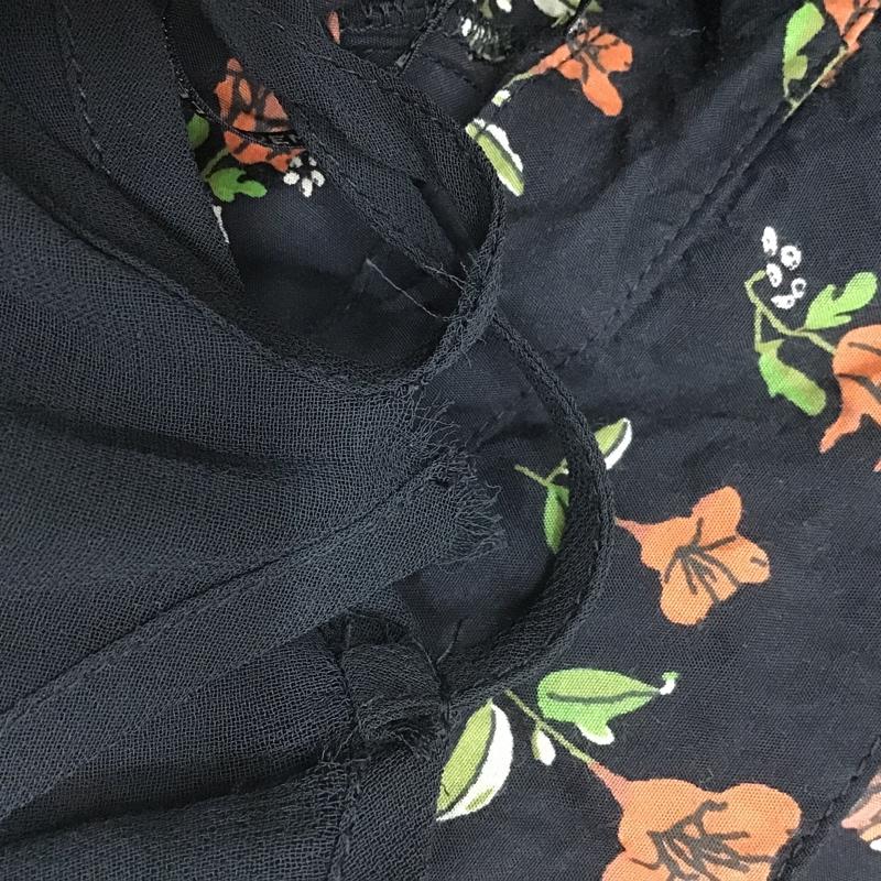 ザラウーマン ZARA WOMAN ワンピース ひざ丈スカート 2903 040 800 サイドスリット S 花柄 黒 / ブラック /  レディース USED 古着 中古 10082429