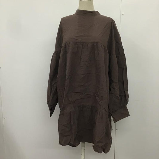 ローリーズファーム LOWRYS FARM チュニック 長袖 LF621265MC タックティアードチュニック FREE 無地 茶 / ブラウン /  レディース USED 古着 中古 10082496
