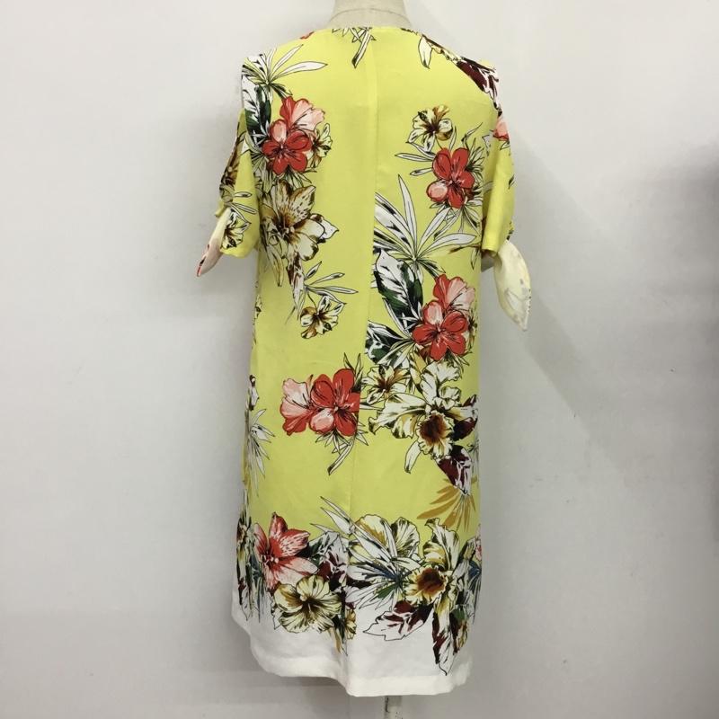 ザラベーシック ZARA BASIC ワンピース ひざ丈スカート 2988 191 330 オープンショルダー XS 花柄 黄 / イエロー /  レディース USED 古着 中古 10082529