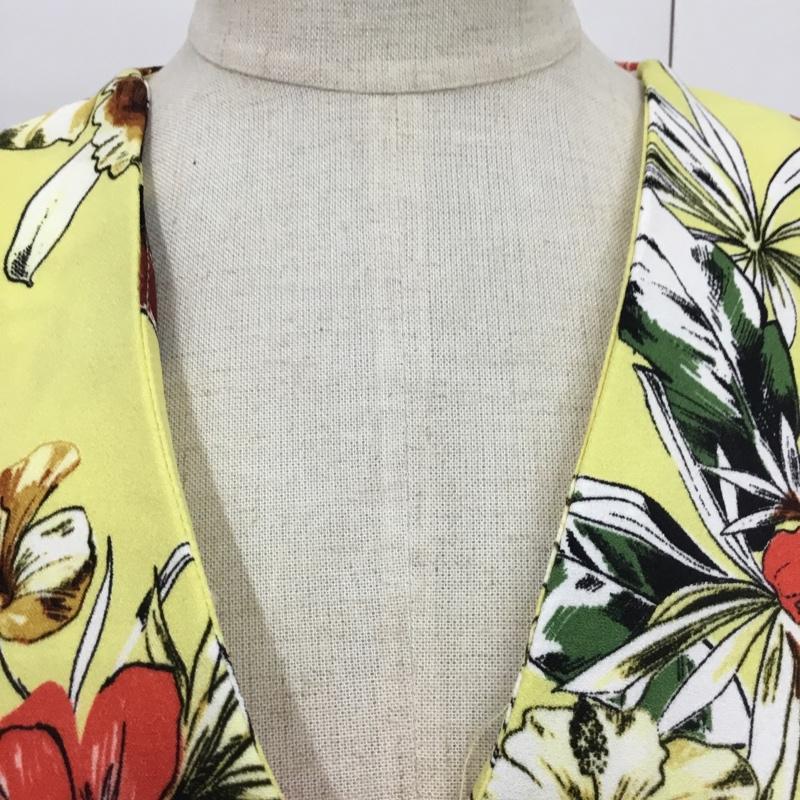 ザラベーシック ZARA BASIC ワンピース ひざ丈スカート 2988 191 330 オープンショルダー XS 花柄 黄 / イエロー /  レディース USED 古着 中古 10082529