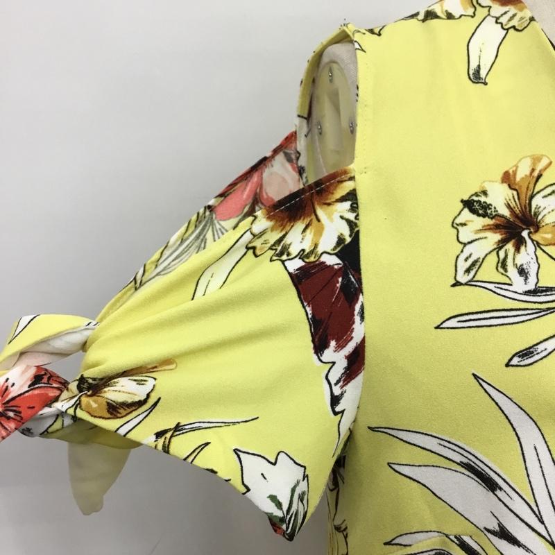 ザラベーシック ZARA BASIC ワンピース ひざ丈スカート 2988 191 330 オープンショルダー XS 花柄 黄 / イエロー /  レディース USED 古着 中古 10082529