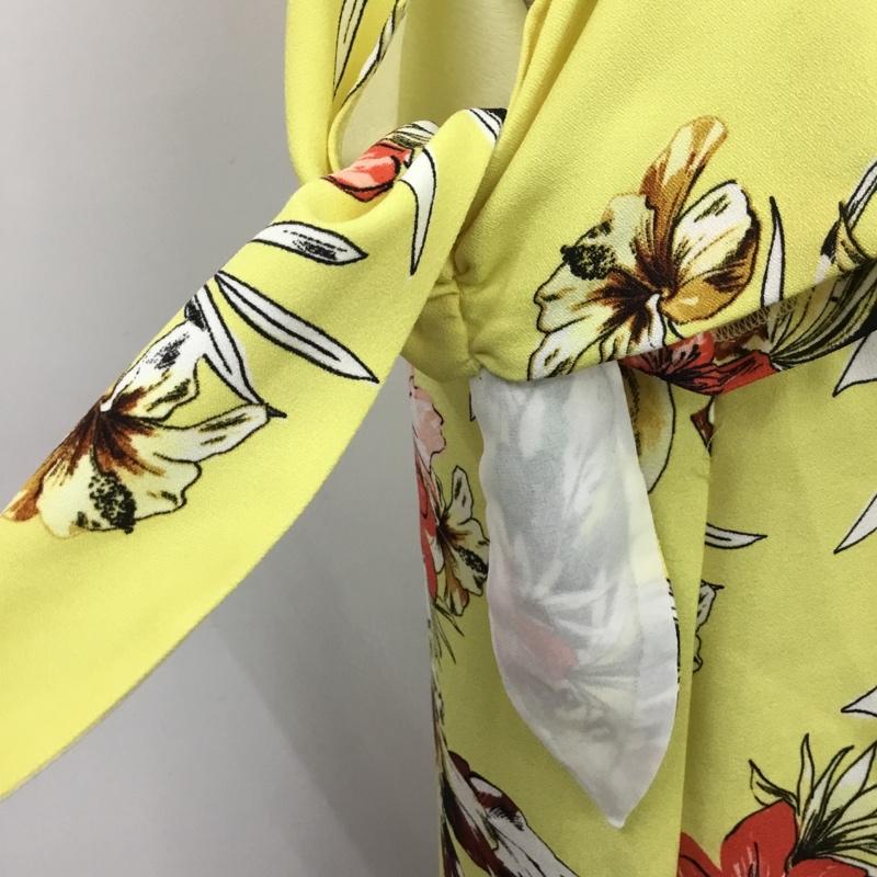 ザラベーシック ZARA BASIC ワンピース ひざ丈スカート 2988 191 330 オープンショルダー XS 花柄 黄 / イエロー /  レディース USED 古着 中古 10082529