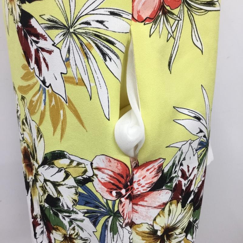 ザラベーシック ZARA BASIC ワンピース ひざ丈スカート 2988 191 330 オープンショルダー XS 花柄 黄 / イエロー /  レディース USED 古着 中古 10082529