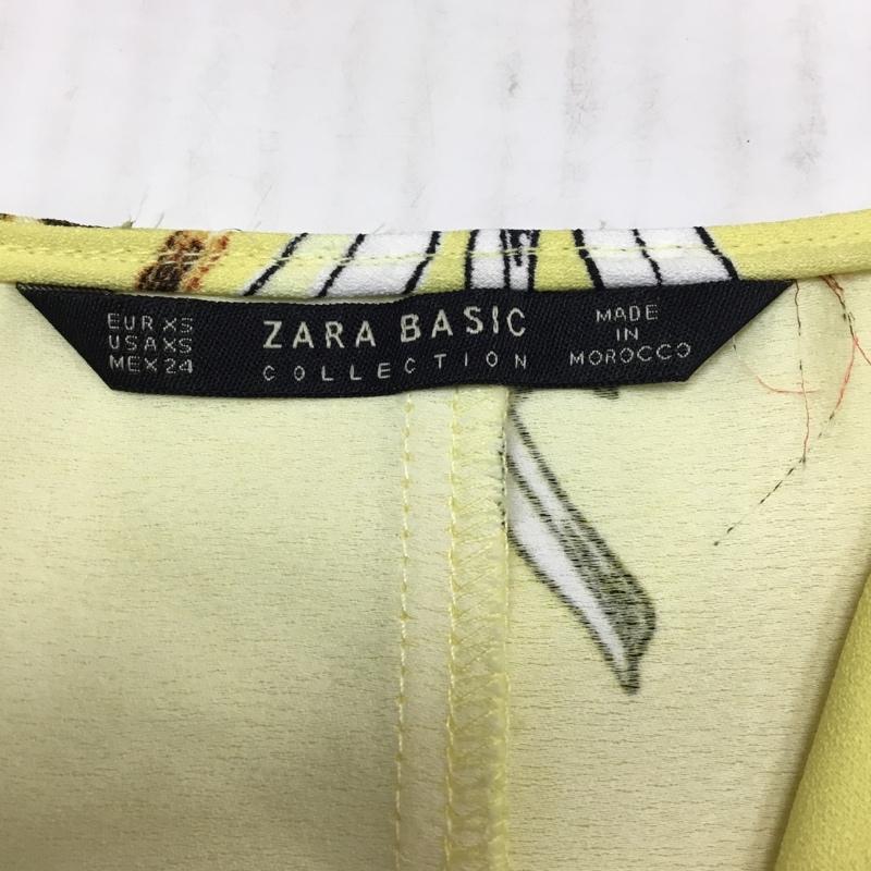 ザラベーシック ZARA BASIC ワンピース ひざ丈スカート 2988 191 330 オープンショルダー XS 花柄 黄 / イエロー /  レディース USED 古着 中古 10082529