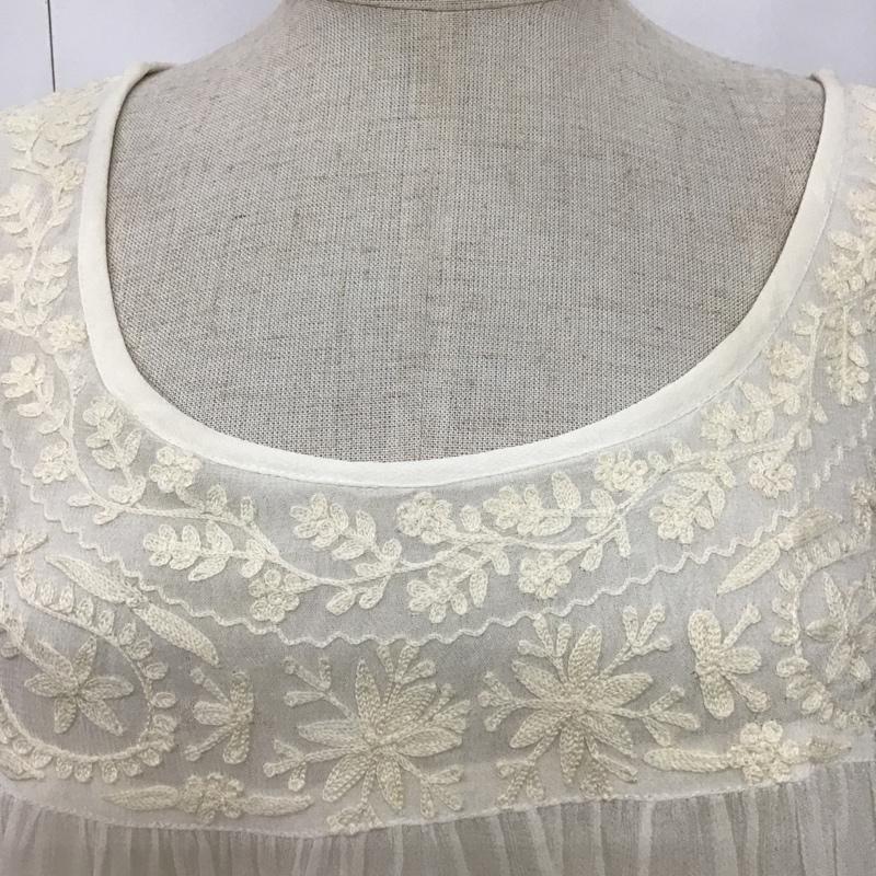 アナザーエディション Anather Edition ワンピース ひざ丈スカート チロリアンワンピース 5626-603-2001 FREE 刺繍 白 / ホワイト /  レディース USED 古着 中古 10082708