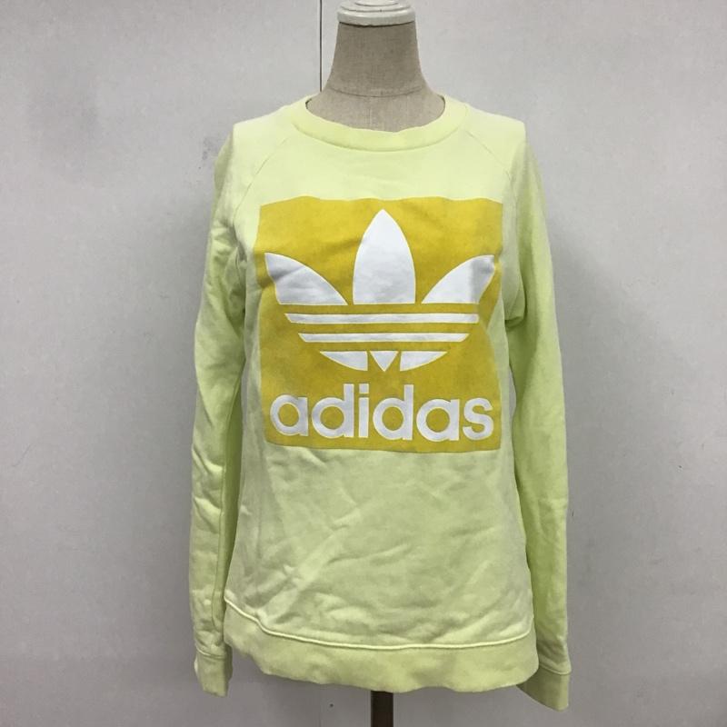 アディダス adidas トレーナー 長袖 FK0480 L ロゴ、文字 黄 / イエロー /  レディース USED 古着 中古 10082793