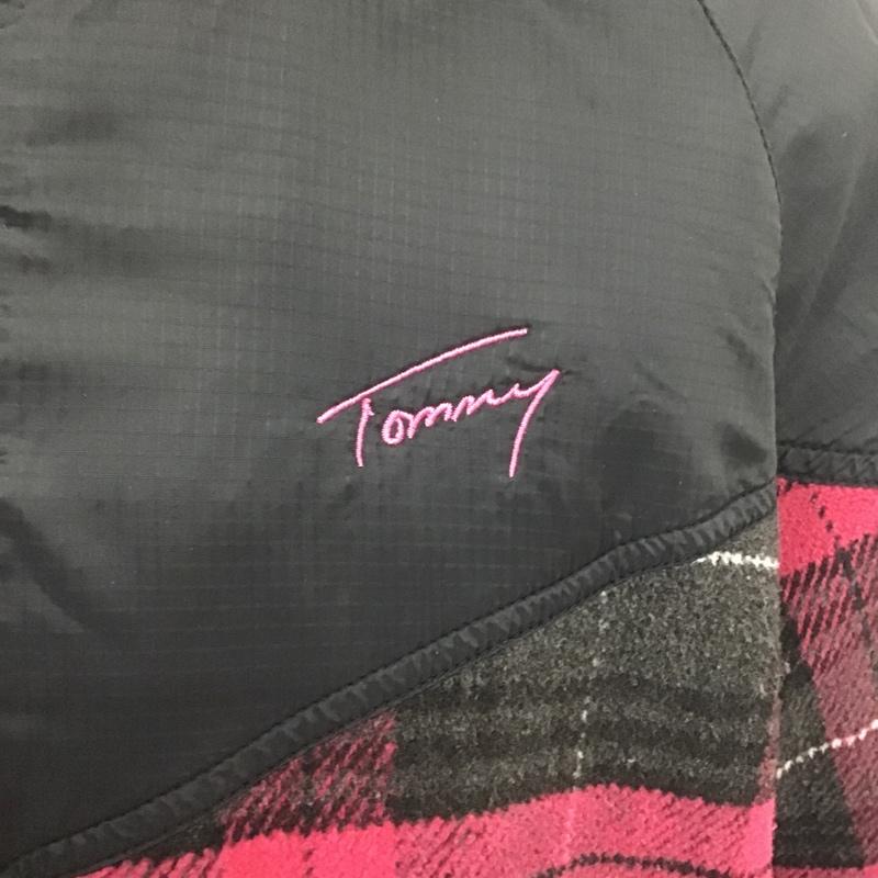 トミー TOMMY ジャケット、上着 ジャケット、ブレザー フリースジャケット チェック XL ロゴ、文字 黒 / ブラック / X 桃 / ピンク /  メンズ USED 古着 中古 10082901