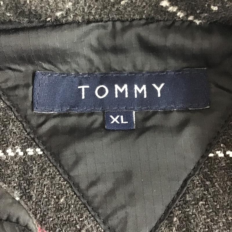 トミー TOMMY ジャケット、上着 ジャケット、ブレザー フリースジャケット チェック XL ロゴ、文字 黒 / ブラック / X 桃 / ピンク /  メンズ USED 古着 中古 10082901