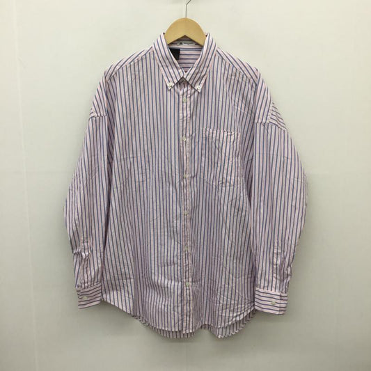 エヌハリウッド N.HOOLYWOOD シャツ、ブラウス 長袖 Thomas Mason ドレスシャツ　ビッグシルエット 38 ストライプ 青 / ブルー / X 桃 / ピンク /  メンズ USED 古着 中古 10082930