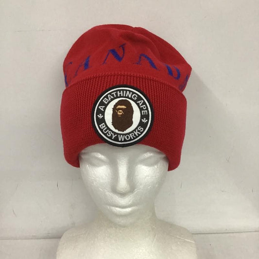 アベイシングエイプ A BATHING APE 帽子 ニット帽 CANADA GOOSE CONCEPTS ロゴ、文字 赤 / レッド /  メンズ USED 古着 中古 10082980