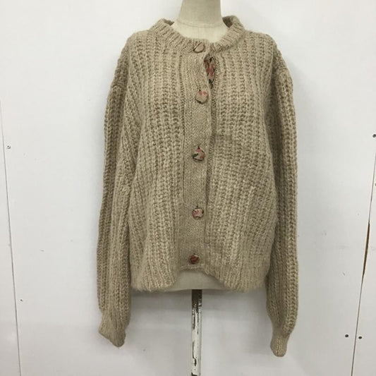 ザラ ZARA カーディガン 長袖 ニット M 無地 ベージュ / ベージュ /  レディース USED 古着 中古 10083268