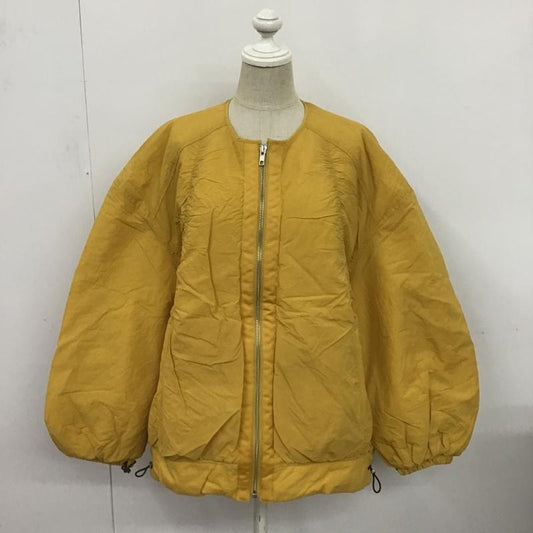 スライ SLY ジャケット、上着 ジャンパー、ブルゾン 030BSY30-1980 NO COLLAR SHIRRING NYLON BZ FREE 無地 黄 / イエロー /  レディース USED 古着 中古 10083283
