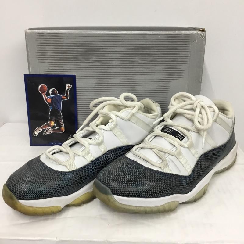 ナイキ NIKE スニーカー スニーカー 136071 102 AIR JORDAN 11 SNAKE LOW 29.5cm 箱有 29.5cm ロゴ、文字 白 / ホワイト / X 紺 / ネイビー /  メンズ USED 古着 中古 10083332