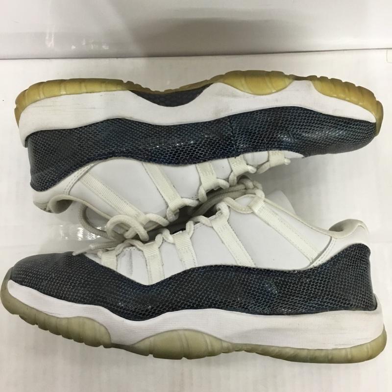 ナイキ NIKE スニーカー スニーカー 136071 102 AIR JORDAN 11 SNAKE LOW 29.5cm 箱有 29.5cm ロゴ、文字 白 / ホワイト / X 紺 / ネイビー /  メンズ USED 古着 中古 10083332