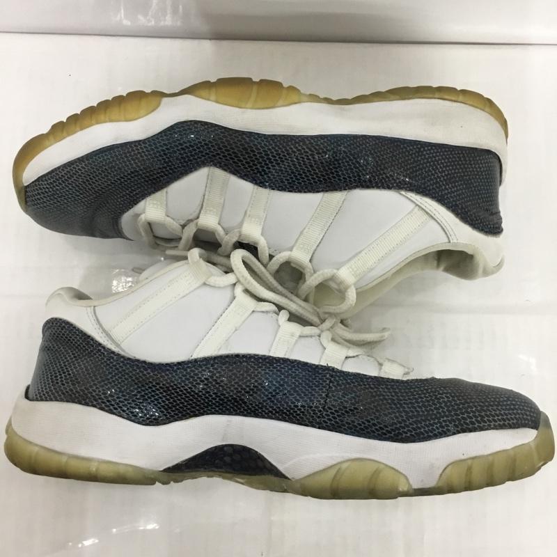 ナイキ NIKE スニーカー スニーカー 136071 102 AIR JORDAN 11 SNAKE LOW 29.5cm 箱有 29.5cm ロゴ、文字 白 / ホワイト / X 紺 / ネイビー /  メンズ USED 古着 中古 10083332