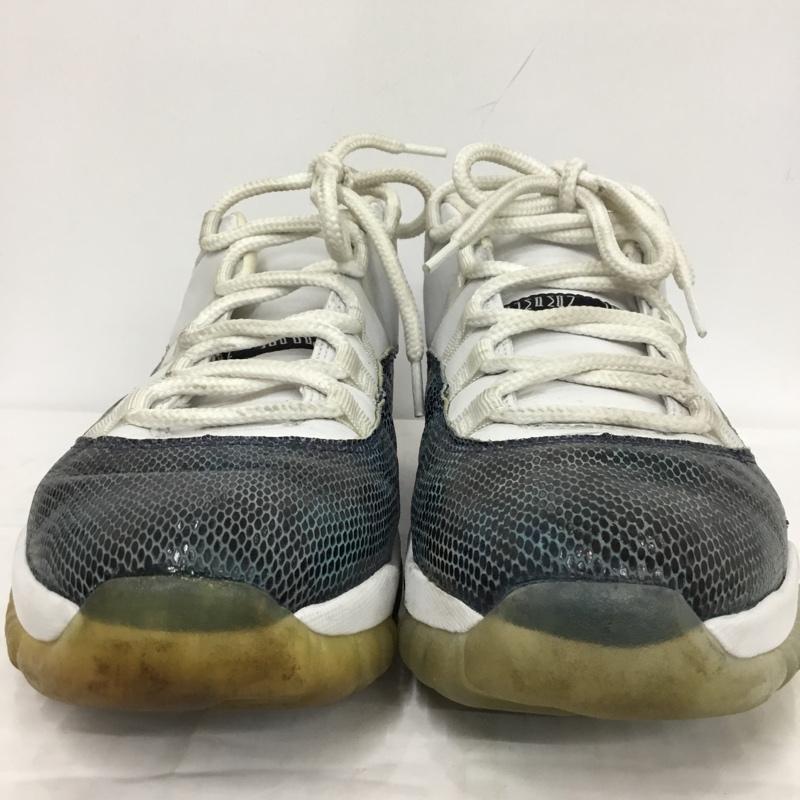 ナイキ NIKE スニーカー スニーカー 136071 102 AIR JORDAN 11 SNAKE LOW 29.5cm 箱有 29.5cm ロゴ、文字 白 / ホワイト / X 紺 / ネイビー /  メンズ USED 古着 中古 10083332