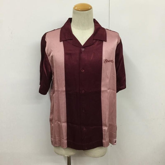 ステューシー STUSSY シャツ、ブラウス 半袖 1110025 2 TONE BOWLING SHIRT ボウリングシャツ タグ付き M ロゴ、文字 ボルドー / ボルドー / X 桃 / ピンク /  メンズ USED 古着 中古 10083364