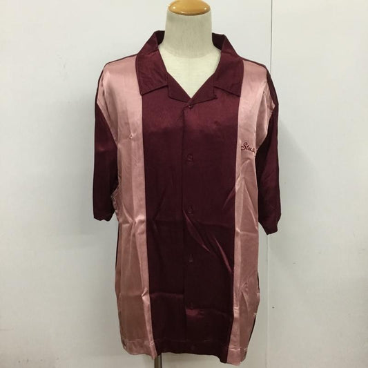 ステューシー STUSSY シャツ、ブラウス 半袖 1110025 2 TONE BOWLING SHIRT ボウリングシャツ タグ付き XXL ロゴ、文字 ボルドー / ボルドー / X 桃 / ピンク /  メンズ USED 古着 中古 10083366