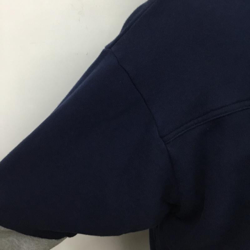 ユニフォームエクスペリメント uniform experiment パーカー 長袖 2IN1 LAYERED PARKA UE-180060 2 ロゴ、文字 灰 / グレー / X 紺 / ネイビー /  メンズ USED 古着 中古 10083373