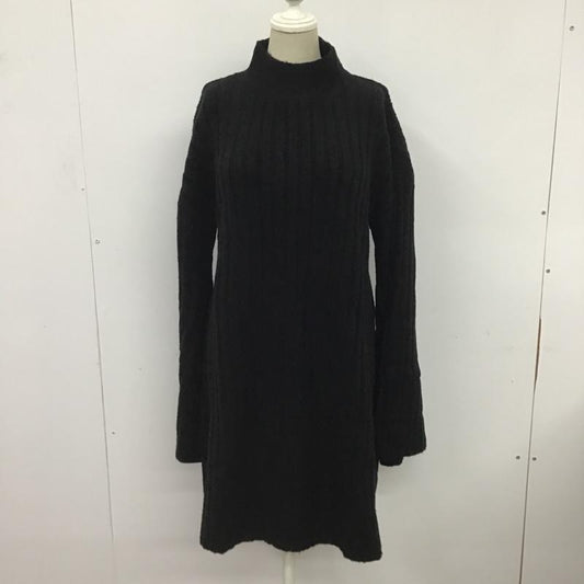 スライ SLY ワンピース ひざ丈スカート 030BAM73-8190 FLARE SLEEVE LOOSE MG OP 2 無地 黒 / ブラック /  レディース USED 古着 中古 10083407
