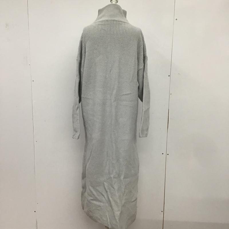 ローリーズファーム LOWRYS FARM ワンピース ロングスカート LF721008TS ハーフジップ ニットワンピース FREE 無地 灰 / グレー /  レディース USED 古着 中古 10083697