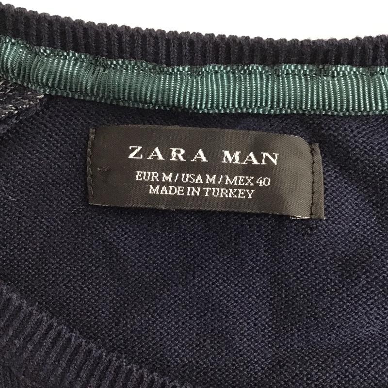 ザラメン ZARA MAN ニット、セーター 長袖 3991 400 401 M  紺 / ネイビー /  メンズ USED 古着 中古 10083866