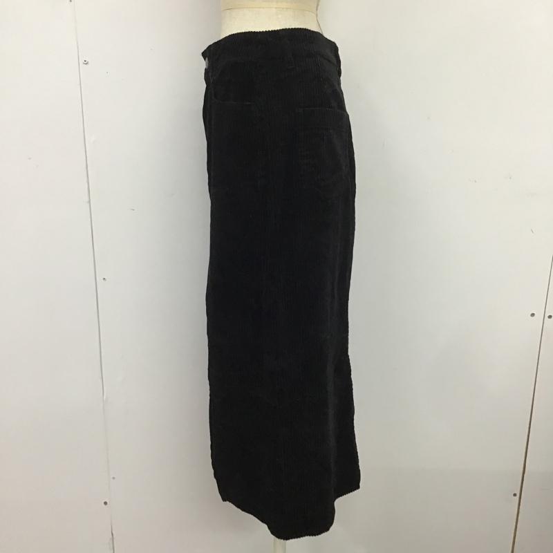 ローリーズファーム LOWRYS FARM スカート ひざ丈スカート L 無地 黒 / ブラック /  レディース USED 古着 中古 10084143