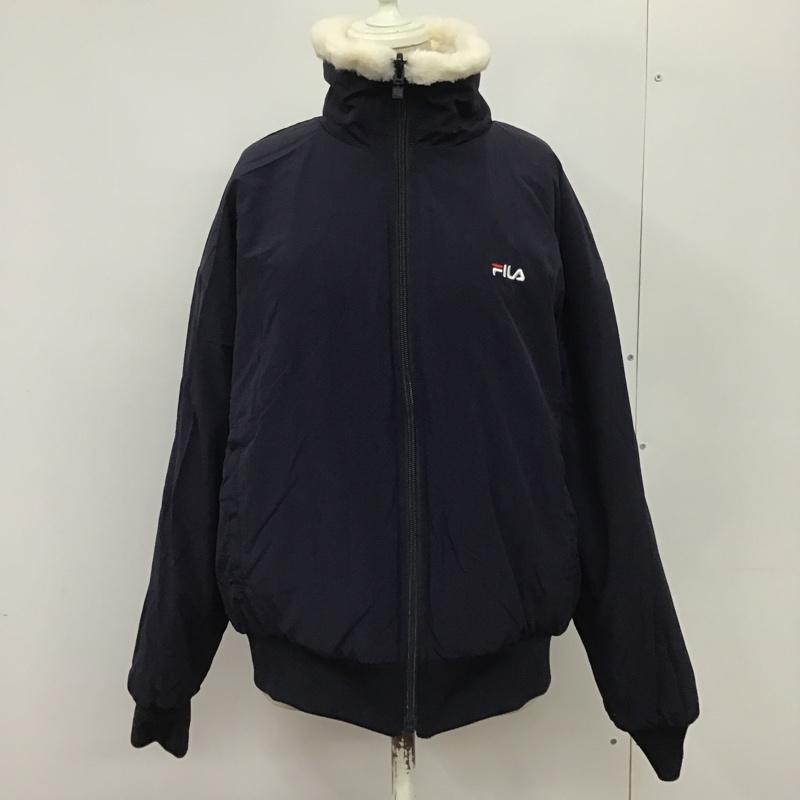 フィラ FILA ジャケット、上着 ジャケット、ブレザー FL-9C25011FJ フリース リバーシブルボアジャケット L ロゴ、文字 白 / ホワイト / X 紺 / ネイビー /  レディース USED 古着 中古 10084196
