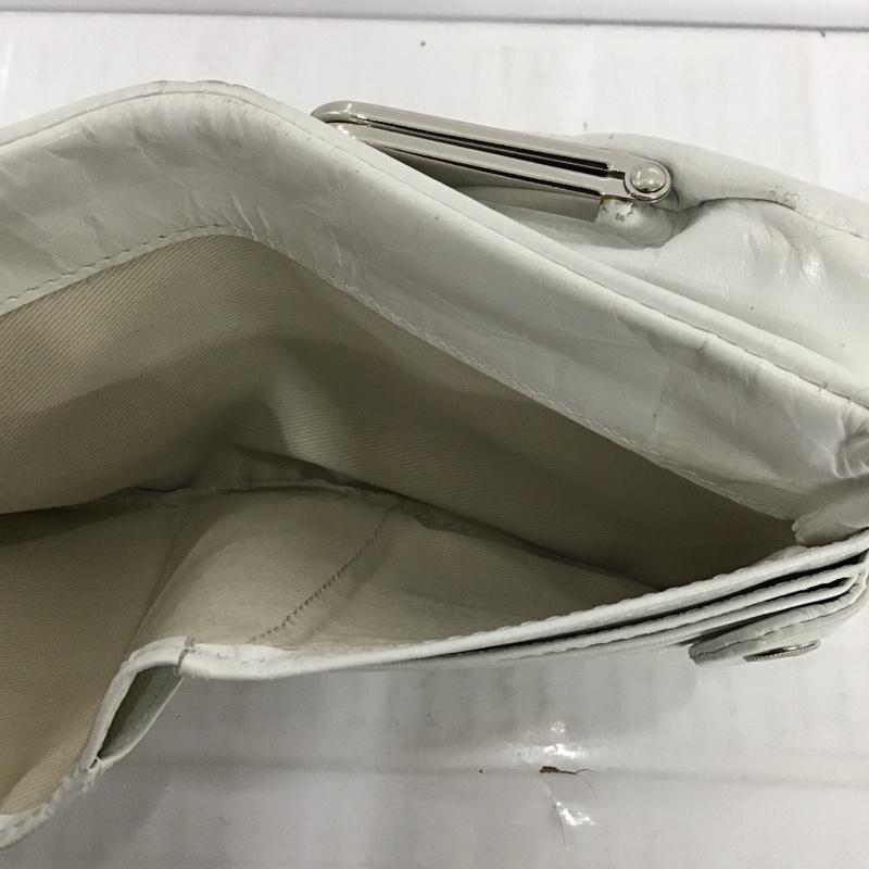 ワイズ Y's 財布 コンパクト財布 がま口 箱有 無地 白 / ホワイト / X 銀 / シルバー /  メンズ USED 古着 中古 10084222
