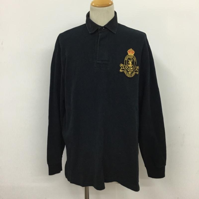 ポロバイラルフローレン Polo by RALPH LAUREN ポロシャツ 長袖 M 無地 黒 / ブラック /  メンズ USED 古着 中古 10084395