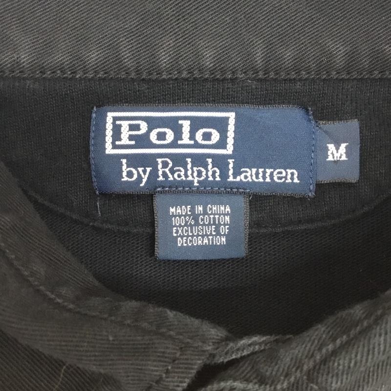 ポロバイラルフローレン Polo by RALPH LAUREN ポロシャツ 長袖 M 無地 黒 / ブラック /  メンズ USED 古着 中古 10084395